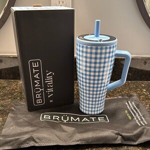 Sold Out BrüMate x Vitality Collection- Blue Gingham Tumbler 30 oz